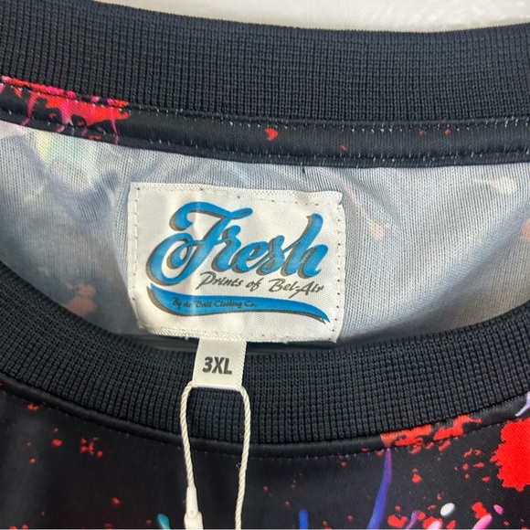 NWT Fresh Prince Y2K 90s Rose Floral Print Long Sleeve Polyester T-shirt Size 3X - Picture 5 of 9